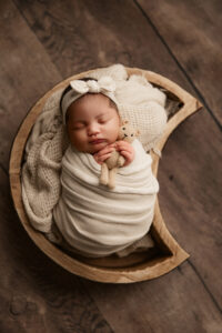 African America baby posing for newborn session at phoenix Arizona newborn studio