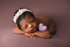 Newborn baby girl at baby portrait studio in phoenix