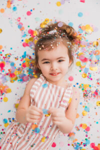 child playing during mini session in Phoenix studio 