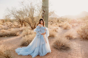 Salt River Maternity session with blue dress
