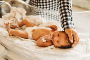 Baby essentials prepared for the first few days at home in Arizona