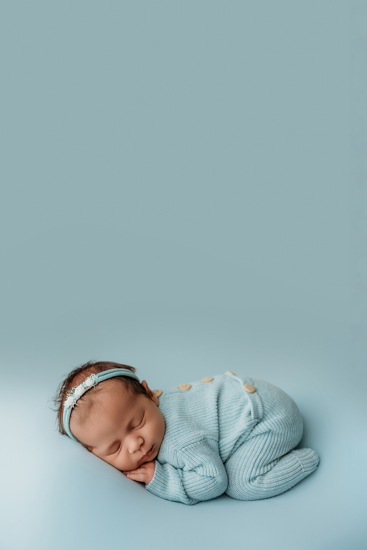 Baby girl in blue for phoenix newborn session