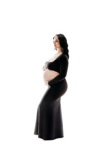 black suit for studio maternity session in phoenix maternity photography