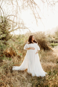 white dress in maternity session in arizona