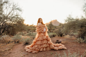 Sunset maternity session at the salt river