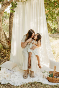 Mom and daughter during mothers day photos
