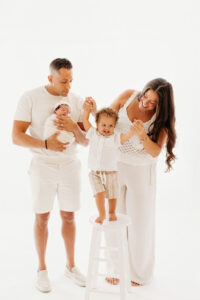 family of 4 arizona newborn photoshoot