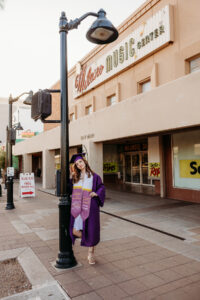 cap and gown pictures for senior photography