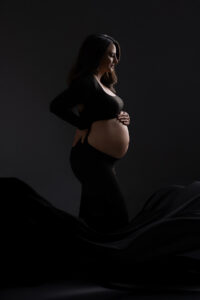 back lit maternity photo in scottsdale maternity studio